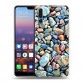 Дизайнерский силиконовый с усиленными углами чехол для Huawei P20 Pro Текстура камня