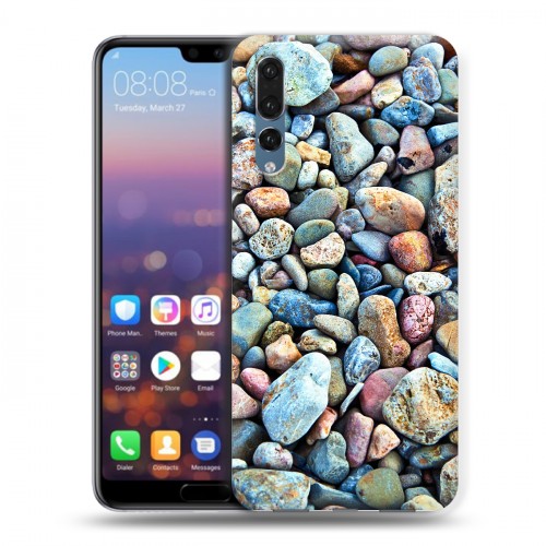 Дизайнерский силиконовый с усиленными углами чехол для Huawei P20 Pro Текстура камня