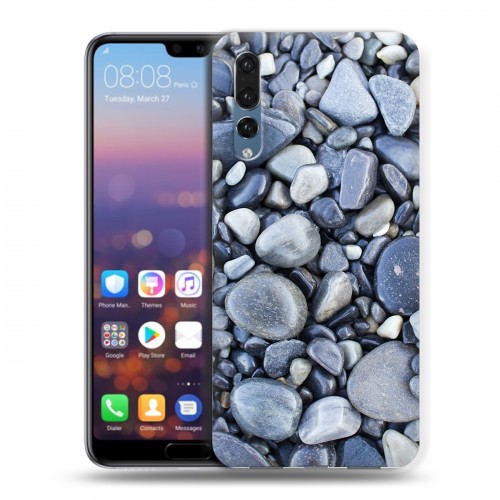 Дизайнерский силиконовый с усиленными углами чехол для Huawei P20 Pro Текстура камня