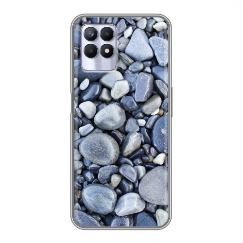 Дизайнерский силиконовый с усиленными углами чехол для Realme 8i Текстура камня