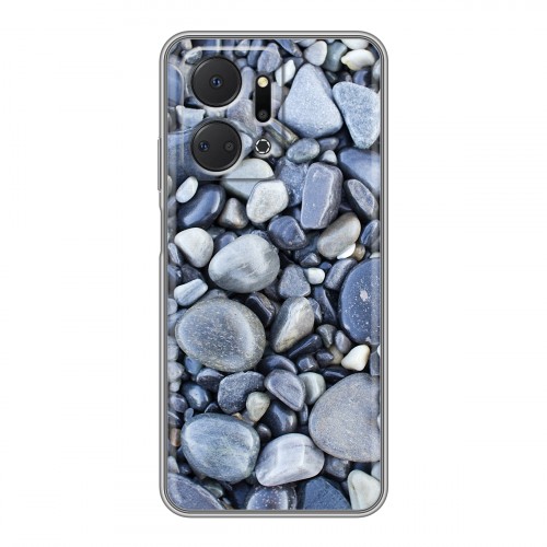 Дизайнерский силиконовый с усиленными углами чехол для Huawei Honor X7a Текстура камня