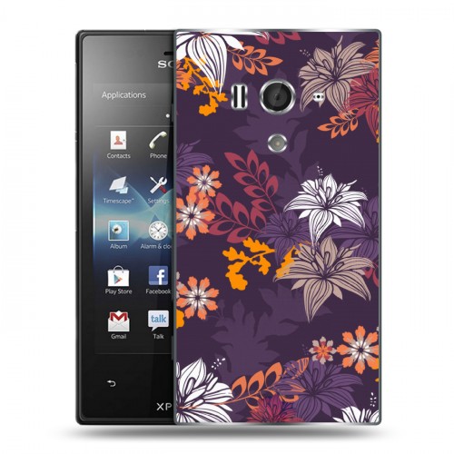 Дизайнерский пластиковый чехол для Sony Xperia acro S Цветочные паттерны