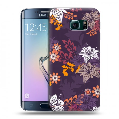 Дизайнерский пластиковый чехол для Samsung Galaxy S6 Edge Цветочные паттерны