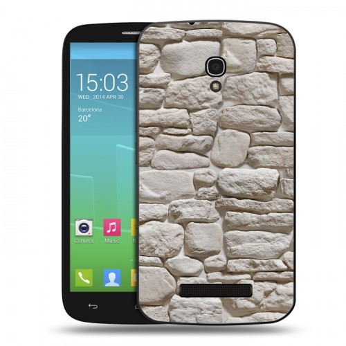 Дизайнерский пластиковый чехол для Alcatel One Touch Pop S9 Текстура камня