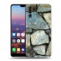 Дизайнерский силиконовый с усиленными углами чехол для Huawei P20 Pro Текстура камня