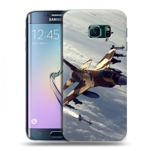 Дизайнерский пластиковый чехол для Samsung Galaxy S6 Edge Самолеты