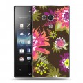 Дизайнерский пластиковый чехол для Sony Xperia acro S Цветочные паттерны