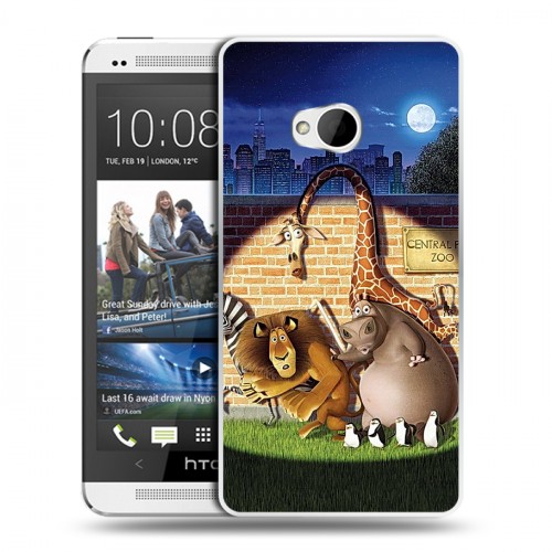 Дизайнерский пластиковый чехол для HTC One (M7) Dual SIM Мадагаскар