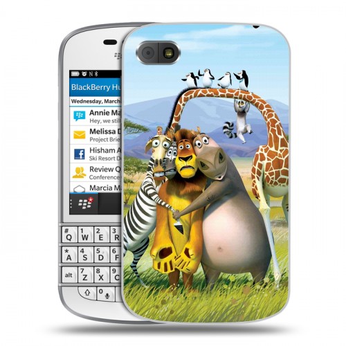 Дизайнерский пластиковый чехол для BlackBerry Q10 Мадагаскар
