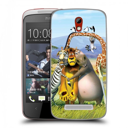 Дизайнерский пластиковый чехол для HTC Desire 500 Мадагаскар