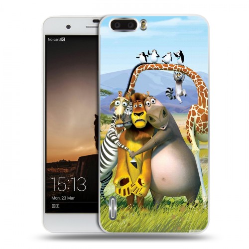 Дизайнерский пластиковый чехол для Huawei Honor 6 Plus Мадагаскар