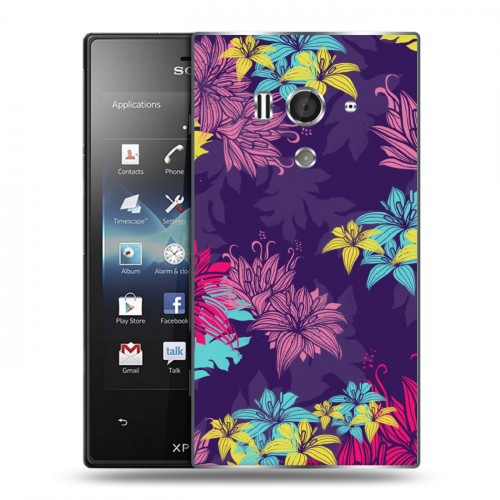 Дизайнерский пластиковый чехол для Sony Xperia acro S Цветочные паттерны