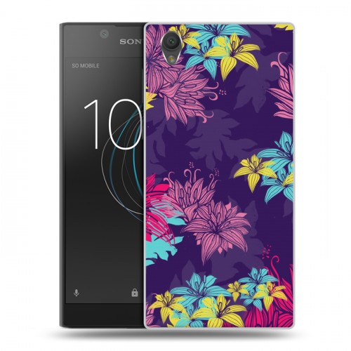 Дизайнерский пластиковый чехол для Sony Xperia L1 Цветочные паттерны