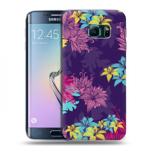 Дизайнерский пластиковый чехол для Samsung Galaxy S6 Edge Цветочные паттерны