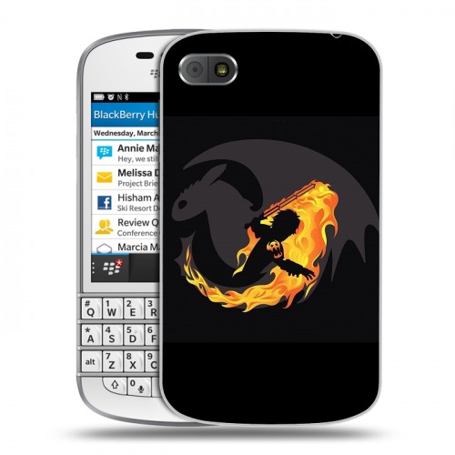 Дизайнерский пластиковый чехол для BlackBerry Q10 Как приручить дракона