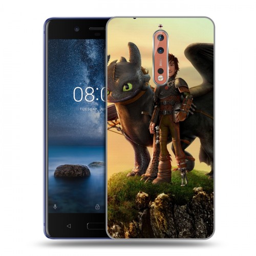 Дизайнерский пластиковый чехол для Nokia 8 Как приручить дракона