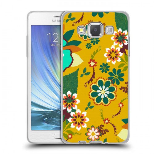 Дизайнерский пластиковый чехол для Samsung Galaxy A5 Цветочные паттерны