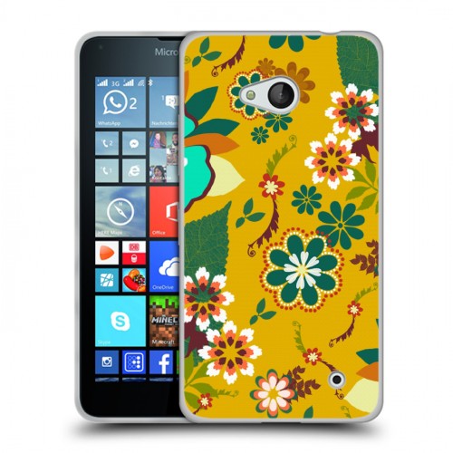 Дизайнерский пластиковый чехол для Microsoft Lumia 640 Цветочные паттерны