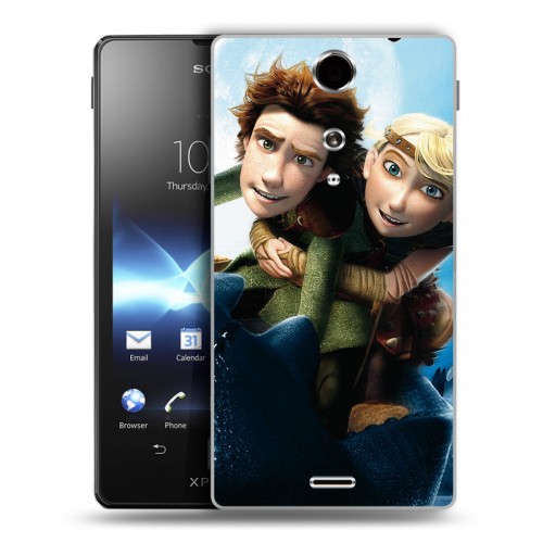 Дизайнерский пластиковый чехол для Sony Xperia TX Как приручить дракона