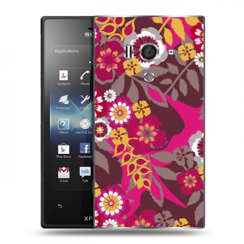 Дизайнерский пластиковый чехол для Sony Xperia acro S Цветочные паттерны