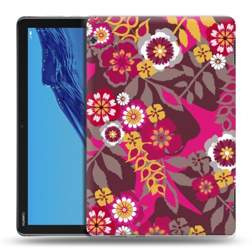 Дизайнерский пластиковый чехол для Huawei MediaPad T5 Цветочные паттерны