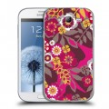 Дизайнерский пластиковый чехол для Samsung Galaxy Grand Цветочные паттерны