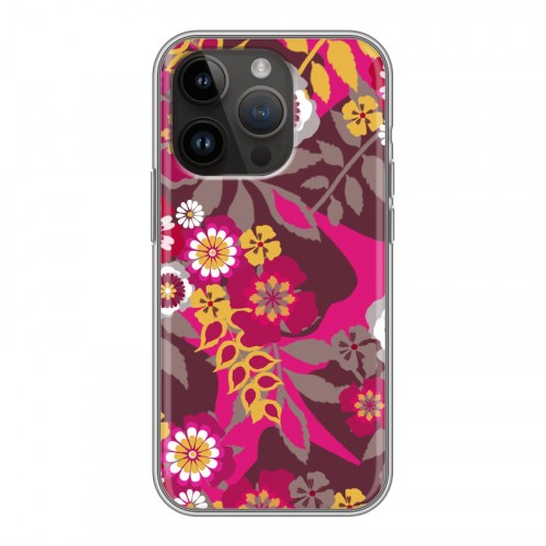 Дизайнерский силиконовый чехол для Iphone 14 Pro Цветочные паттерны