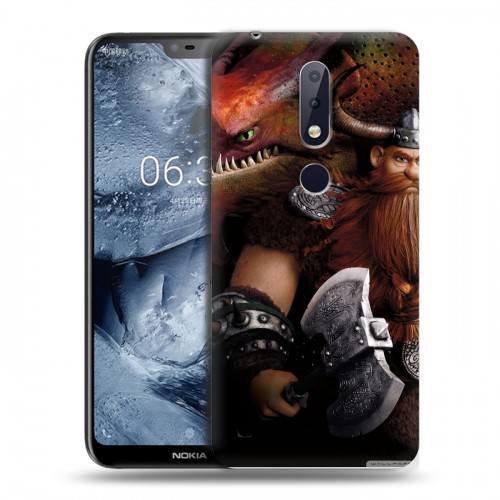 Дизайнерский силиконовый чехол для Nokia 6.1 Plus Как приручить дракона