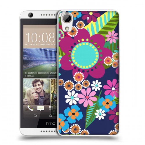 Дизайнерский силиконовый чехол для HTC Desire 626 Цветочные паттерны