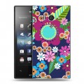 Дизайнерский пластиковый чехол для Sony Xperia acro S Цветочные паттерны