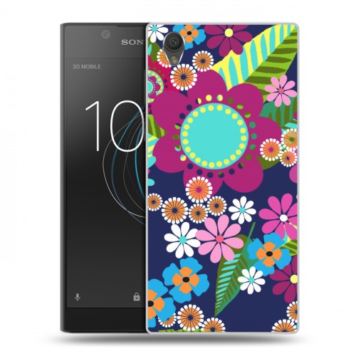 Дизайнерский пластиковый чехол для Sony Xperia L1 Цветочные паттерны