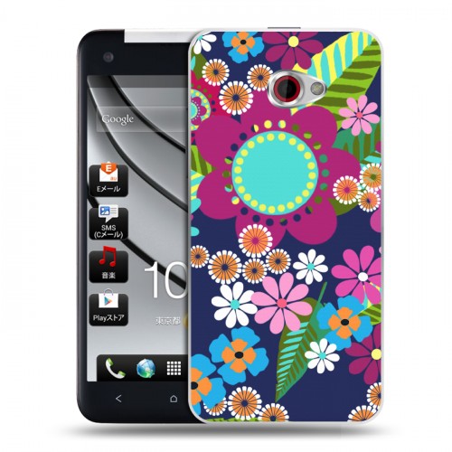 Дизайнерский пластиковый чехол для HTC Butterfly S Цветочные паттерны