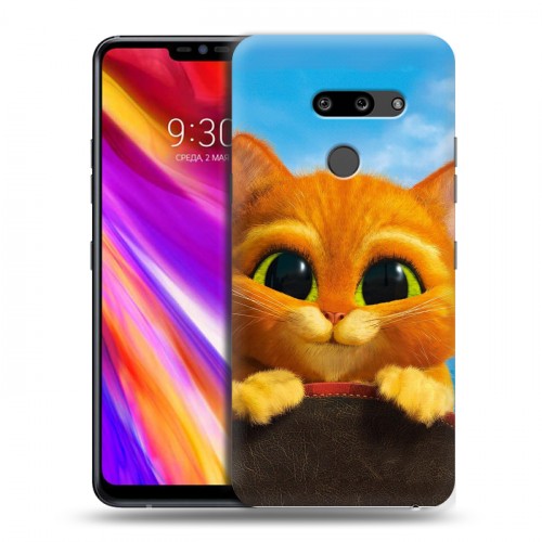 Дизайнерский пластиковый чехол для LG G8 ThinQ Кот в сапогах