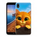 Дизайнерский силиконовый чехол для Xiaomi RedMi 7A Кот в сапогах