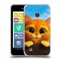 Дизайнерский пластиковый чехол для Nokia Lumia 530 Кот в сапогах