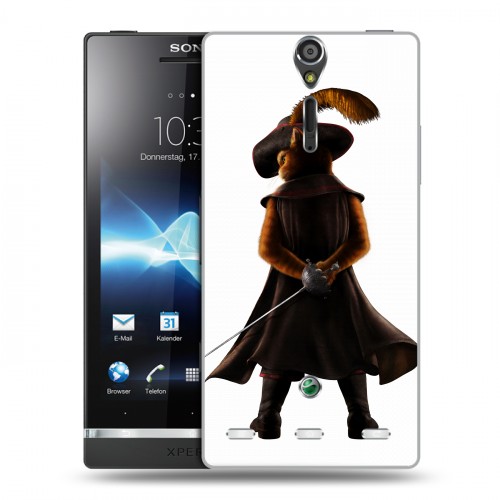 Дизайнерский пластиковый чехол для Sony Xperia S Кот в сапогах