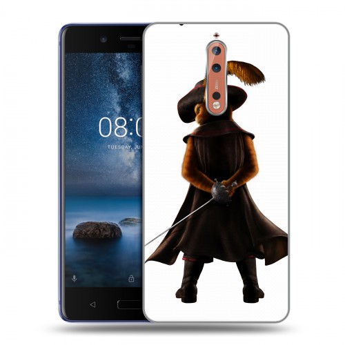 Дизайнерский пластиковый чехол для Nokia 8 Кот в сапогах