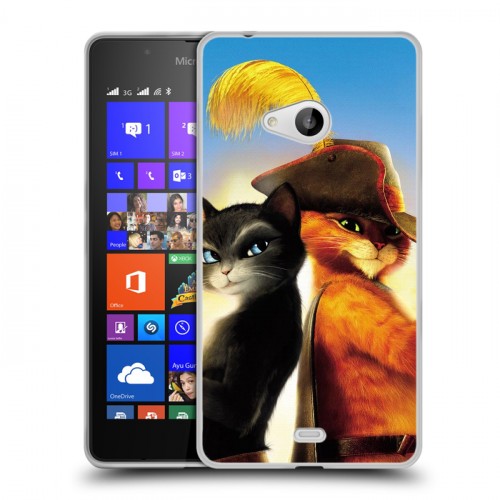 Дизайнерский пластиковый чехол для Microsoft Lumia 540 Кот в сапогах