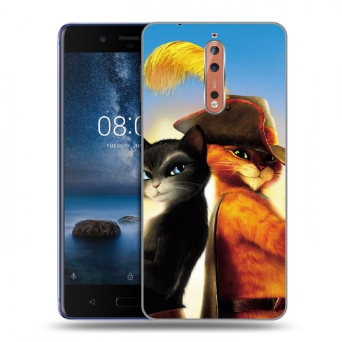 Дизайнерский пластиковый чехол для Nokia 8 Кот в сапогах