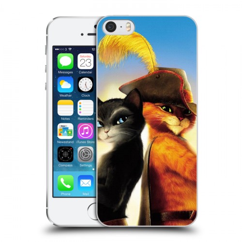 Дизайнерский пластиковый чехол для Iphone 5s Кот в сапогах