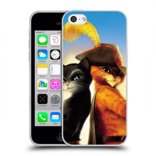 Дизайнерский пластиковый чехол для Iphone 5c Кот в сапогах