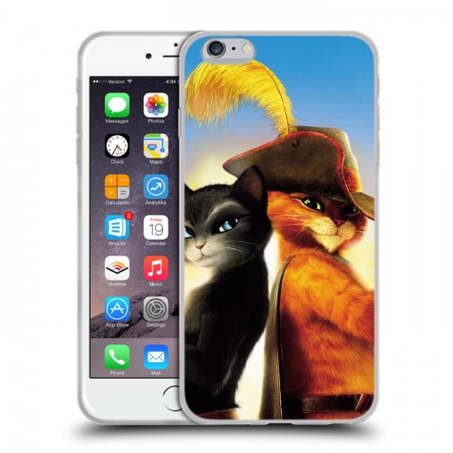 Дизайнерский силиконовый чехол для Iphone 6 Plus/6s Plus Кот в сапогах