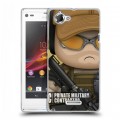 Дизайнерский пластиковый чехол для Sony Xperia L Армейцы мультяшки