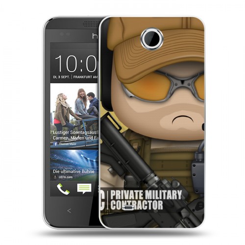 Дизайнерский пластиковый чехол для HTC Desire 300 Армейцы мультяшки