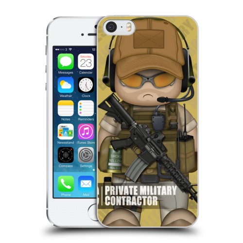 Дизайнерский пластиковый чехол для Iphone 5s Армейцы мультяшки