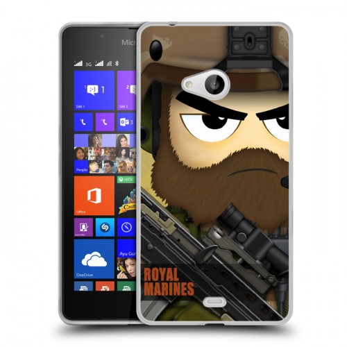 Дизайнерский пластиковый чехол для Microsoft Lumia 540 Армейцы мультяшки
