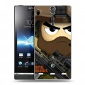 Дизайнерский пластиковый чехол для Sony Xperia S Армейцы мультяшки