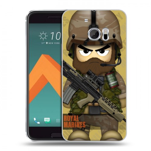 Дизайнерский пластиковый чехол для HTC 10 Армейцы мультяшки