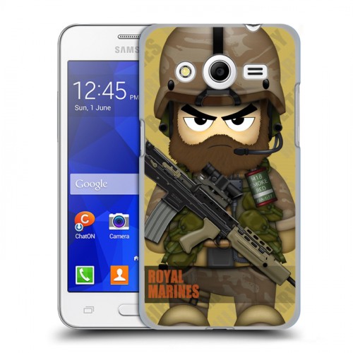 Дизайнерский пластиковый чехол для Samsung Galaxy Core 2 Армейцы мультяшки