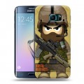Дизайнерский пластиковый чехол для Samsung Galaxy S6 Edge Армейцы мультяшки